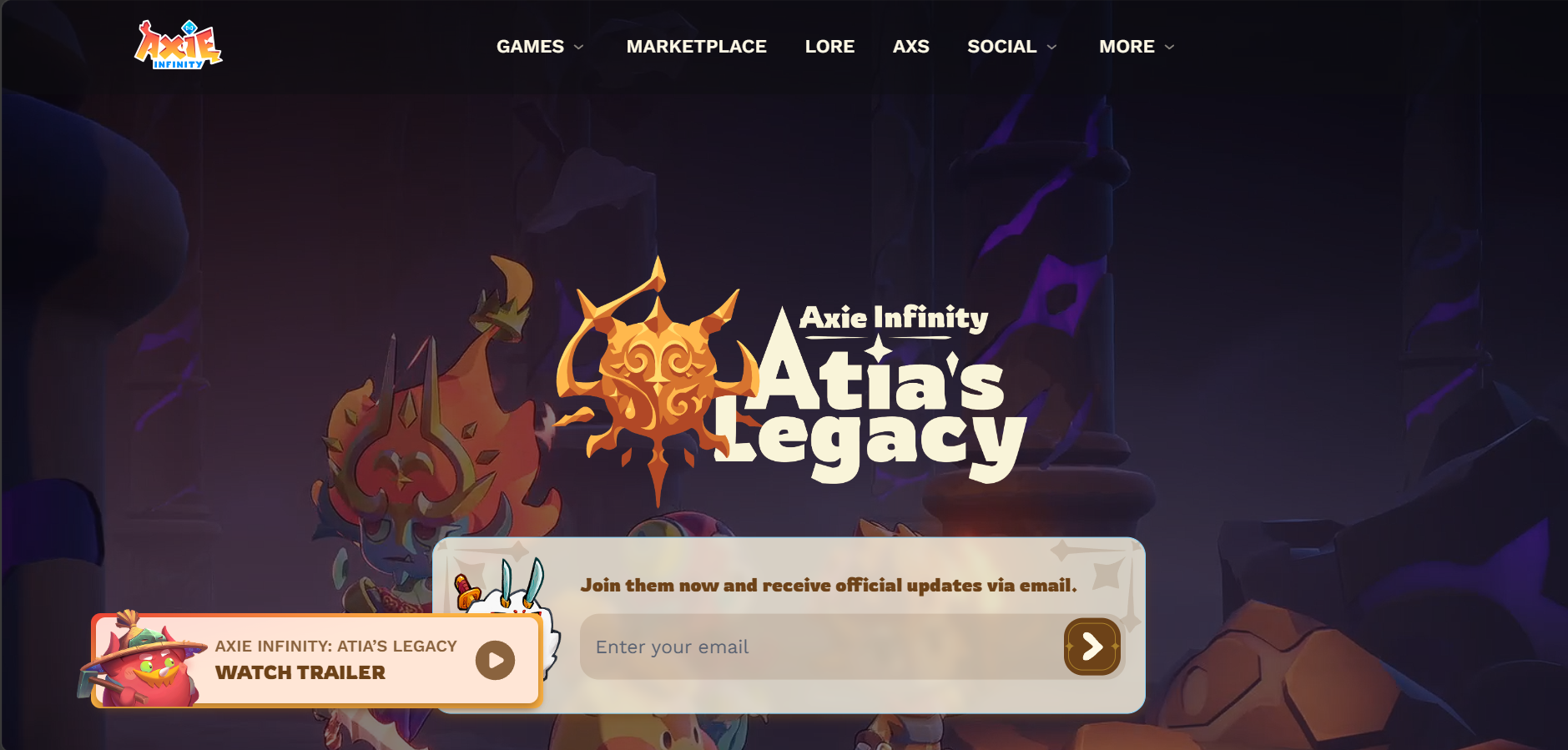 Axie Infinity official game ecosystem page