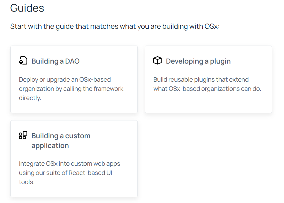 Aragon OSx guides for creating a DAO