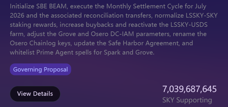 Sky governance executive proposal