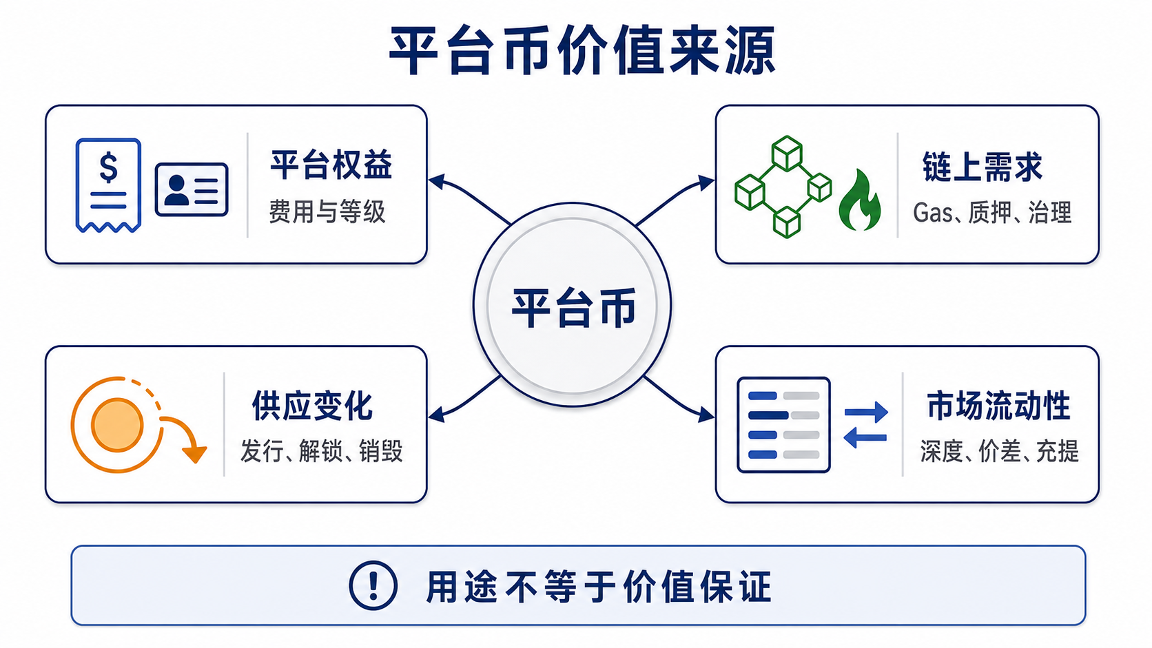 平台幣價值從平台權益、鏈上需求、供應變化與流動性形成的傳導路徑