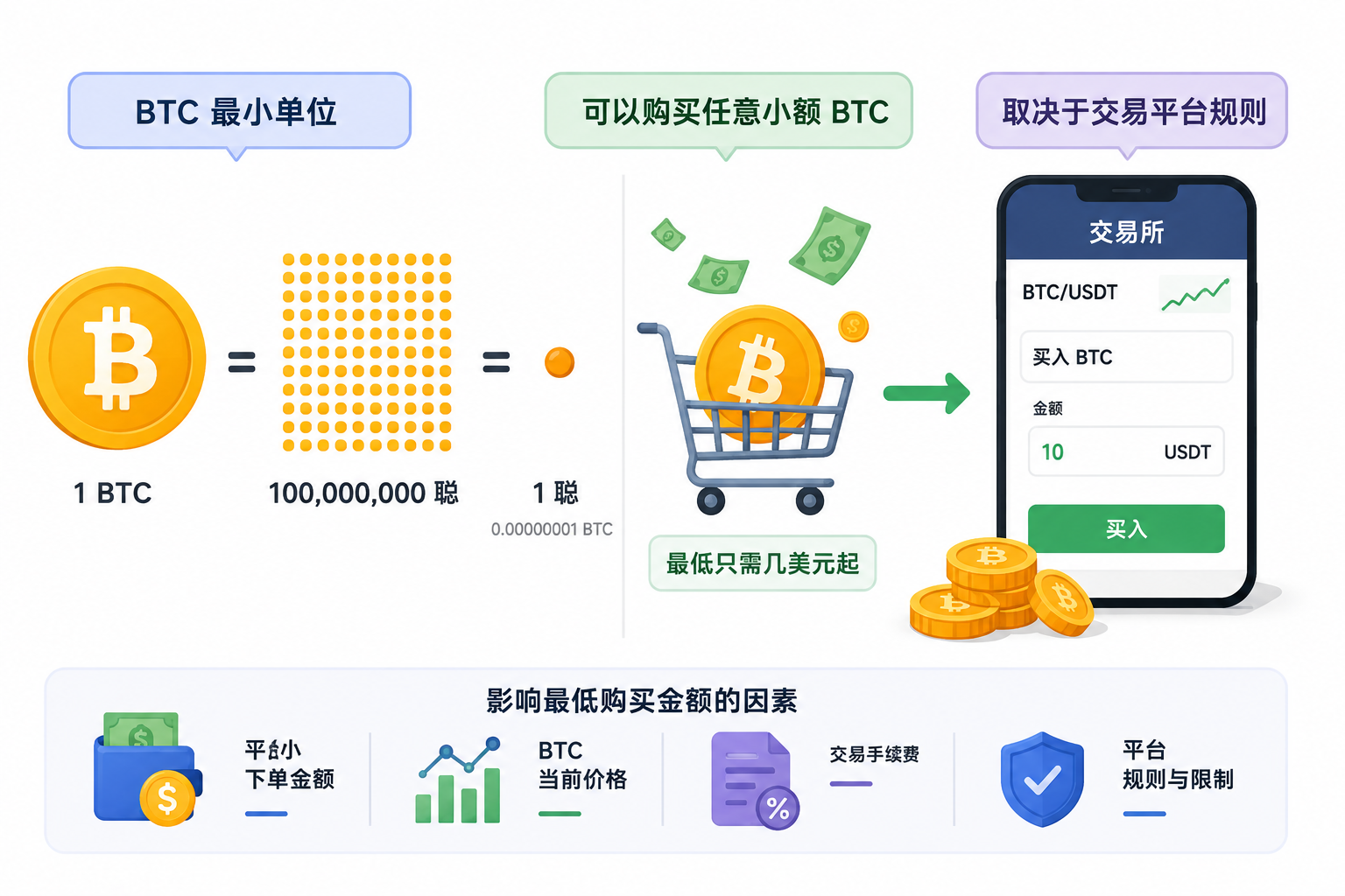 影響比特幣最低購買金額的因素